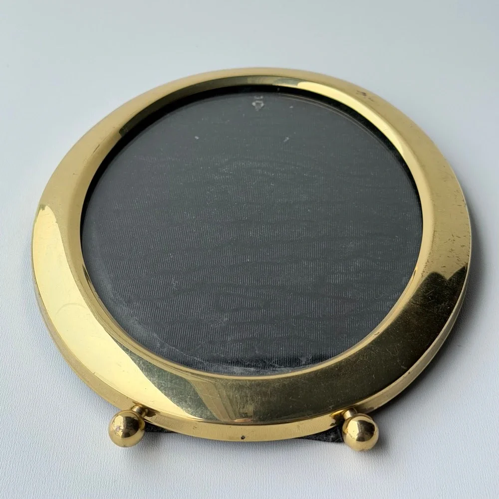 Vintage Brass Oval Picture Frame Gold 5x7 Old World MCM Gallery Art Deco